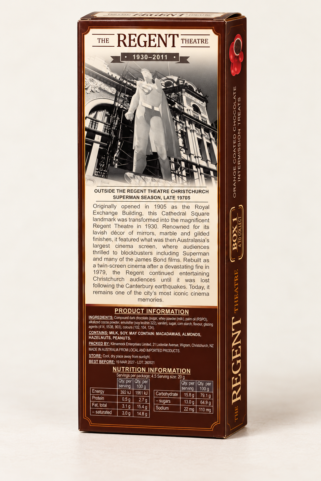 Regent Intermission Treats 90 g carton — back product view