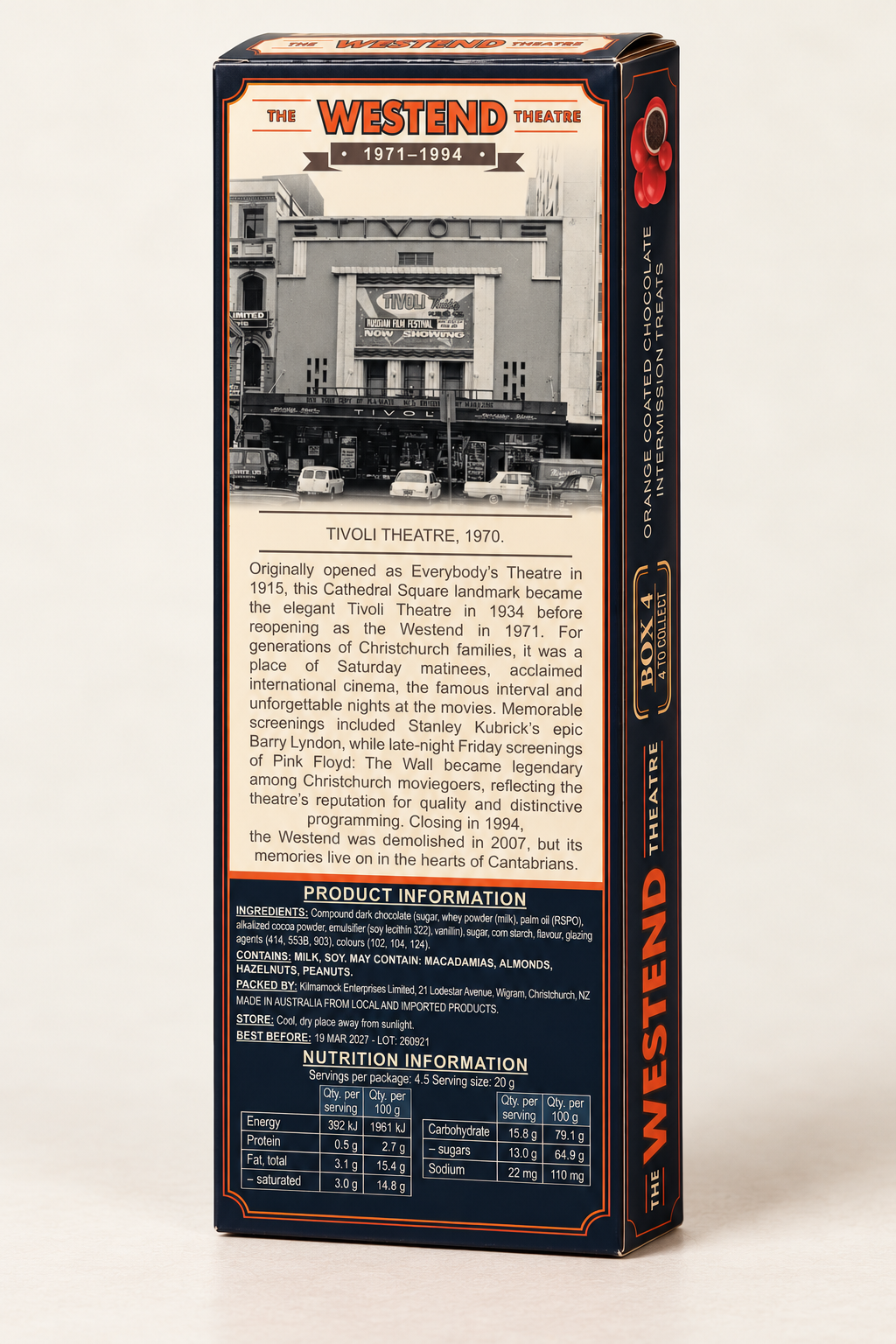 Westend Intermission Treats 90 g carton — back product view