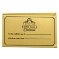 Town Hall Cinemas gold envelope with handwritten recipient and sender lines