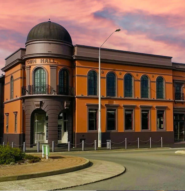 Town Hall Cinemas in Rangiora at sunset